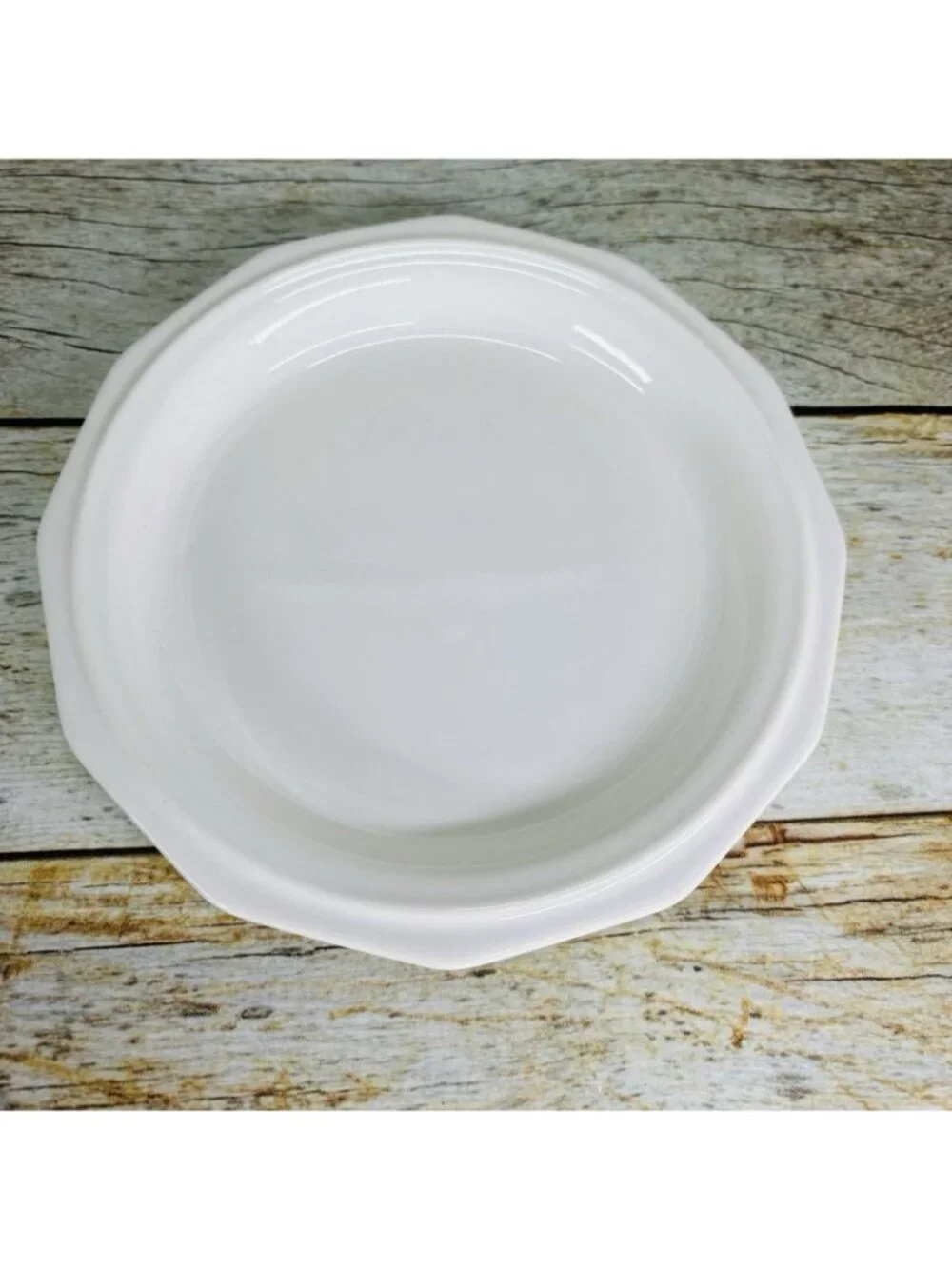 Pfaltzgraff HERITAGE WHITE Multisided Castle Mark Stoneware Salad Plates Set 6